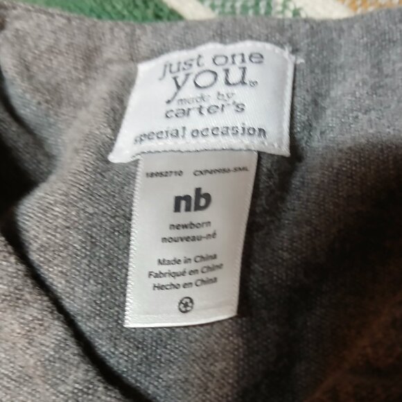 Just One You by Carter's Newborn NB Infant Baby Gray Button Down Vest - Picture 4 of 5